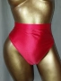 L Ярко червена сатенена бикина с висока талия , снимка 1