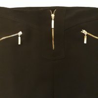 Къса пола TERRA NOVA черна с цип отпред централно и декоративни ципове отпред симетр на вертикалния, снимка 5 - Поли - 37427143