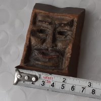 Дървена маска дърворезба  стара с подпис, снимка 7 - Други - 40211685