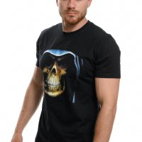 Нова мъжка тениска с дигитален печат Череп с качулка, Скелет, снимка 6 - Тениски - 37664193
