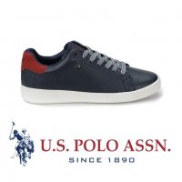 ПРОМО 🍊 U.S. POLO® № 38 🍊 Оригинални кожени спортни обувки DARK BLUE & RED нови с кутия, снимка 4 - Дамски ежедневни обувки - 26727164