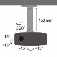 Универсална стойка за Проектор SBOX PM-18 Таванна за проектори до 13.5кг., снимка 3 - Стойки, 3D очила, аксесоари - 33344956