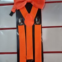 Ярко оранжево тиранти и папионка , снимка 1 - Други - 39048586