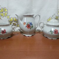 Стар български порцелан чайник захарница латиера , снимка 1 - Антикварни и старинни предмети - 43356028