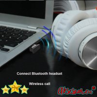 Безжичен USB адаптер Мини Bluetooth 5.0 приемник Безжичен аудио предавател за компютър лаптоп таблет, снимка 3 - За дома - 40820561