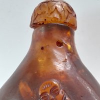 Старо китайско шишенце за емфие/червен кехлибар 18- 19век Cherry Amber Snuff Bottle , снимка 5 - Антикварни и старинни предмети - 40227487
