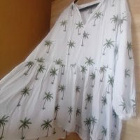 H&M бяла рокля на палми, снимка 2 - Рокли - 37865522