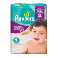 Пелени Pampers premium protection Activ Fit 4, 3-Way Fit, 8-16 кг, 39 броя, Бял , снимка 1 - Пелени, памперси - 34767776