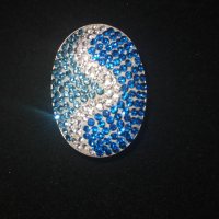 Сребърен пръстен с камъни "Swarovski" / проба 925 и печат Житен клас , снимка 2 - Пръстени - 29064168