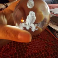 3D Прозрачен орнамент Бухал в кристална топка 60 мм + стойка орнамент, снимка 3 - Статуетки - 43147785