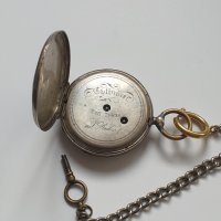 Стар сребърен джобен часовник с ключ, снимка 7 - Антикварни и старинни предмети - 40691565