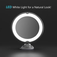 BEAUTURAL преносимо козметично LED огледало за грим/10x увеличени/вакуумна стойка с ключалка 360° , снимка 3 - Други - 43111647