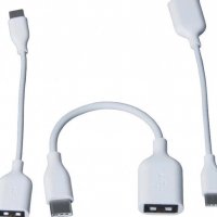 Кабел Преходник Type C - USB женско OTG Digital One SP00065 Бял On-The-Go M/F , снимка 2 - USB кабели - 32945521