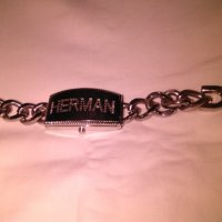 Херман немски часовник с капак  кварц верижка стоманен корпус прахоуст., снимка 4 - Дамски - 29005381
