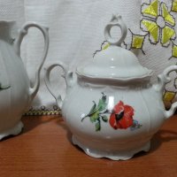 Стар български порцелан чайник захарница латиера , снимка 4 - Антикварни и старинни предмети - 43356028