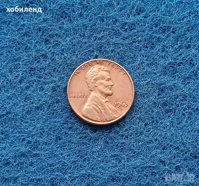 1 цент САЩ 1963/D, снимка 1