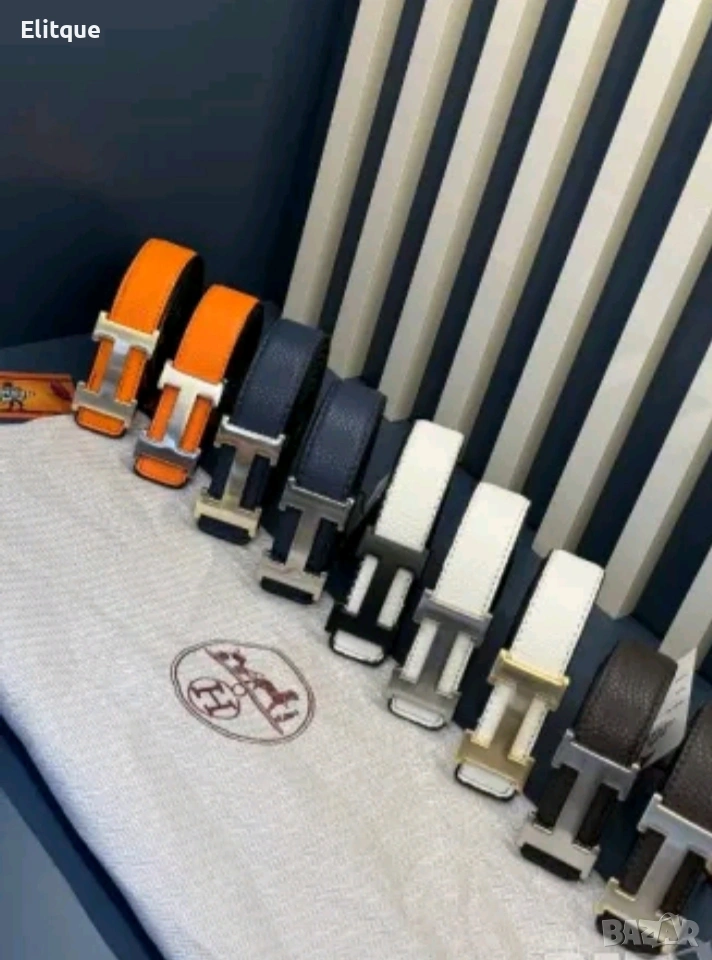 колани от естествена кожа в кутия hermes 3cm, снимка 1