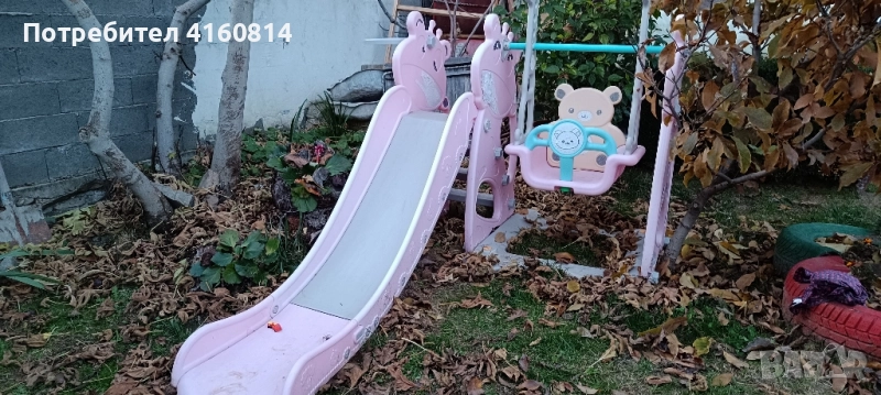 Пързалка с люлка и баскетболен кош , снимка 1