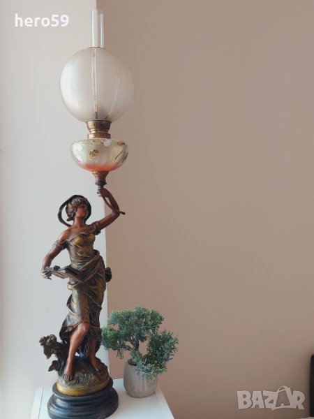 Антикварна газена лампа -19 век., снимка 1