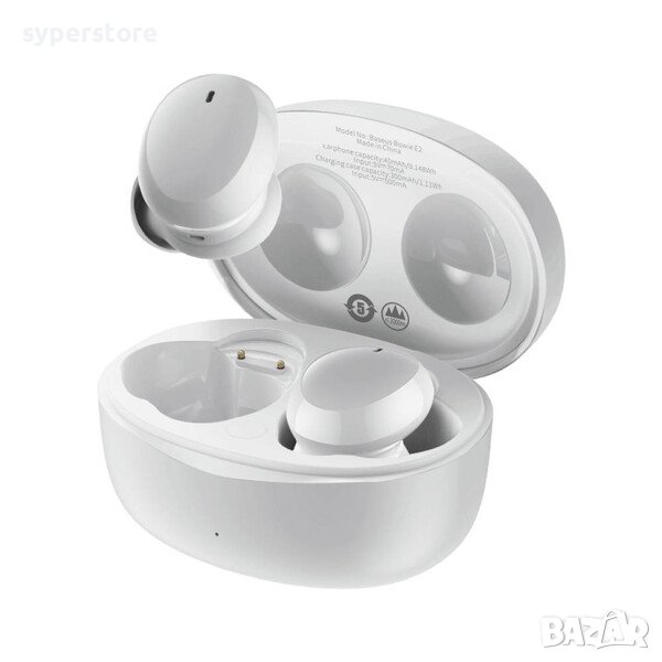 Слушалки безжични Bluetooth Baseus Bowie E2 TWS NGTW090002 Тип Тапи за уши Бели Водоустойчиви, снимка 1