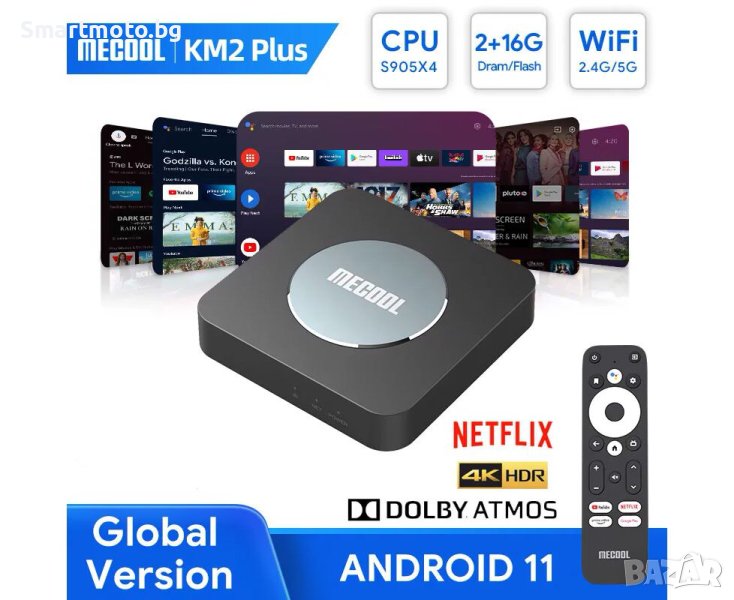 ТВ Бокс MECOOL KM2 PLUS Dolby, Android 11, WIFI, NETFLIX 4K Google, снимка 1