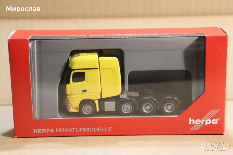 HERPA H0 1/87 MERCEDES ACTROS ВЛЕКАЧ КАМИОН ТИР МОДЕЛ ТЕЖКОТОВАРЕН ТРАНСПОРТ, снимка 1