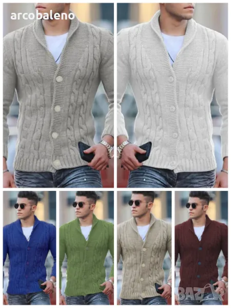 Мъжка плетена жилетка, 7цвята , снимка 1