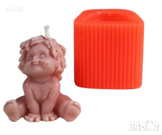 3d Ангел дете разкрачен шпагат силиконов молд форма калъп свещ сапун гипс шоколад декор, снимка 1