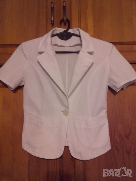 Бяло сако с къс ръкав, снимка 1
