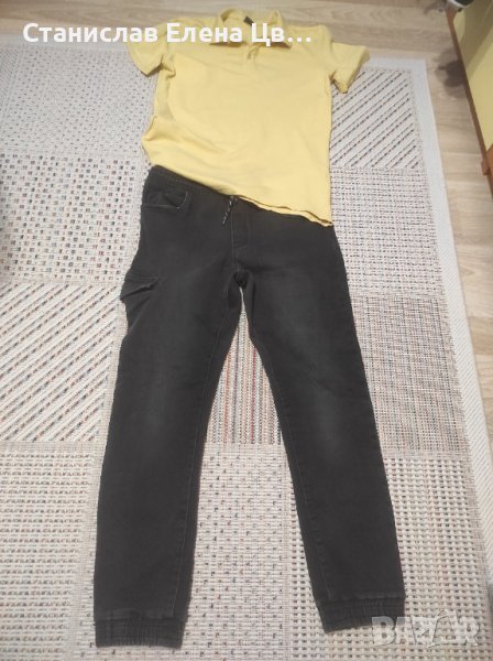 Мъжки дънки черни еластични с ластик , снимка 1