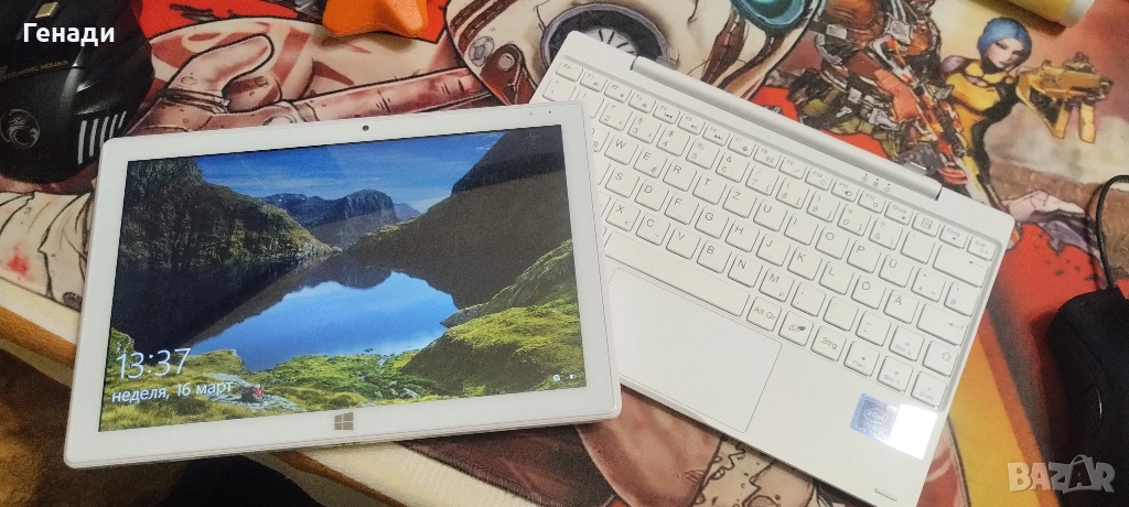 ЧИСТО НОВ Таблет / лаптоп 2в1 10" тъч екран FHD 8GB/128GB с Win10 , снимка 1
