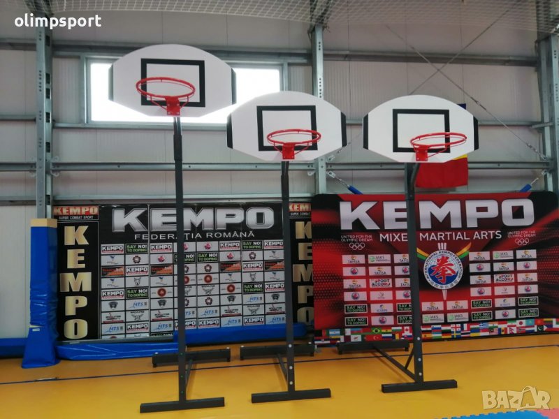 Стойка за стрийтбаскетбол в комплект с табло, ринг и мрежа: – стоманена конструкция, боядисана прахо, снимка 1