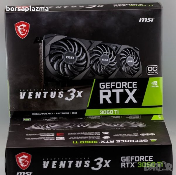 Чисто нова видеокарта MSI GeForce RTX 3060 Ti Ventus 3X OC LHR, снимка 1