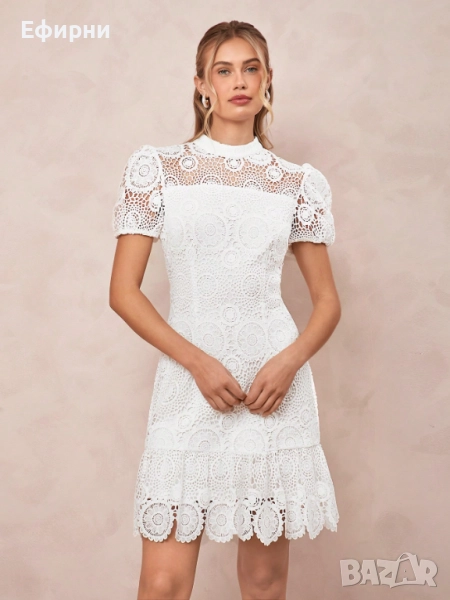 Бяла рокля, Дантелена рокля, снимка 1