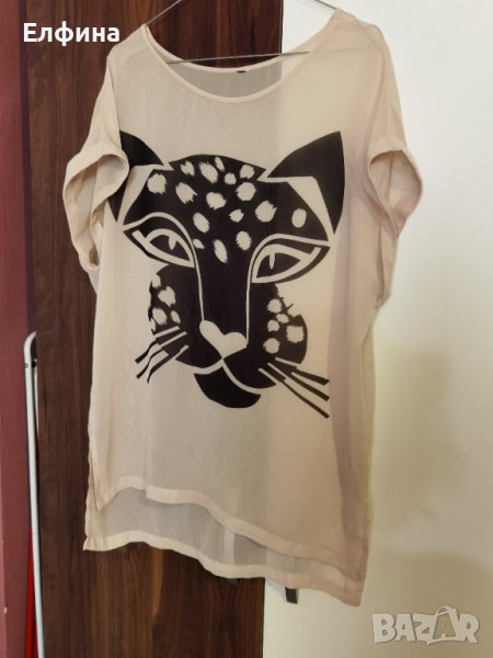 Полупрозрачна лятна блузка с изображение Тигър, снимка 1