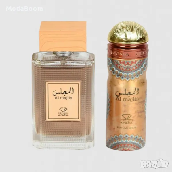 Мъжки комплект парфюмна вода (EDP) 100 мл и дезодорант 200 мл. Zirconia Arabia Al Majlis Set, снимка 1