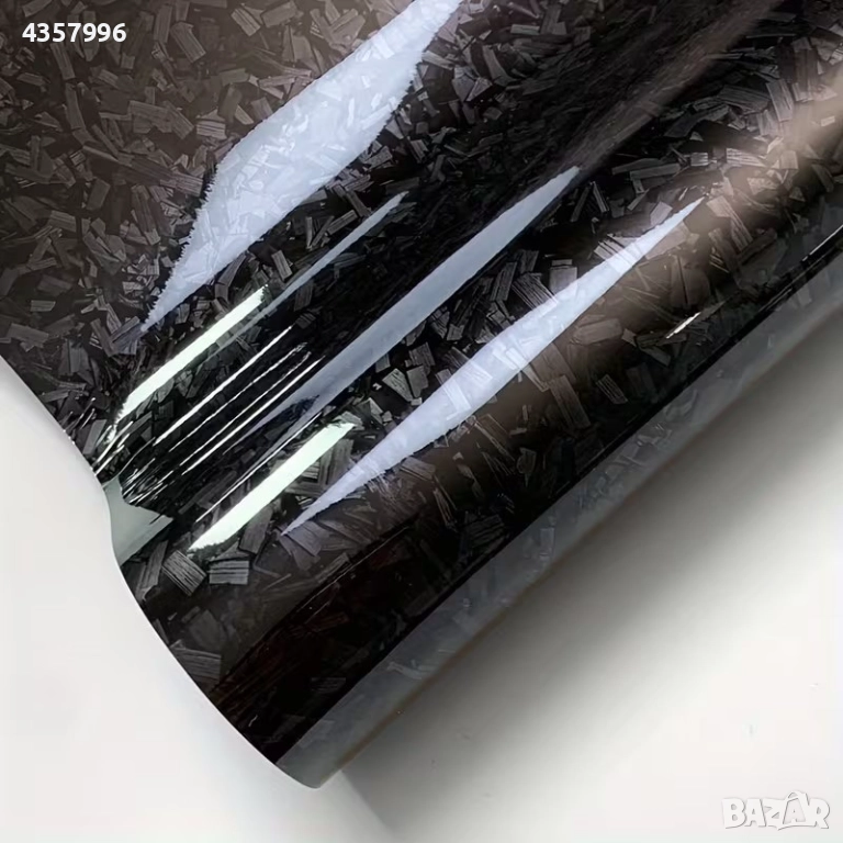 Луксозно гланцово фолио Кован Карбон за автомобил-Тъмно, снимка 1