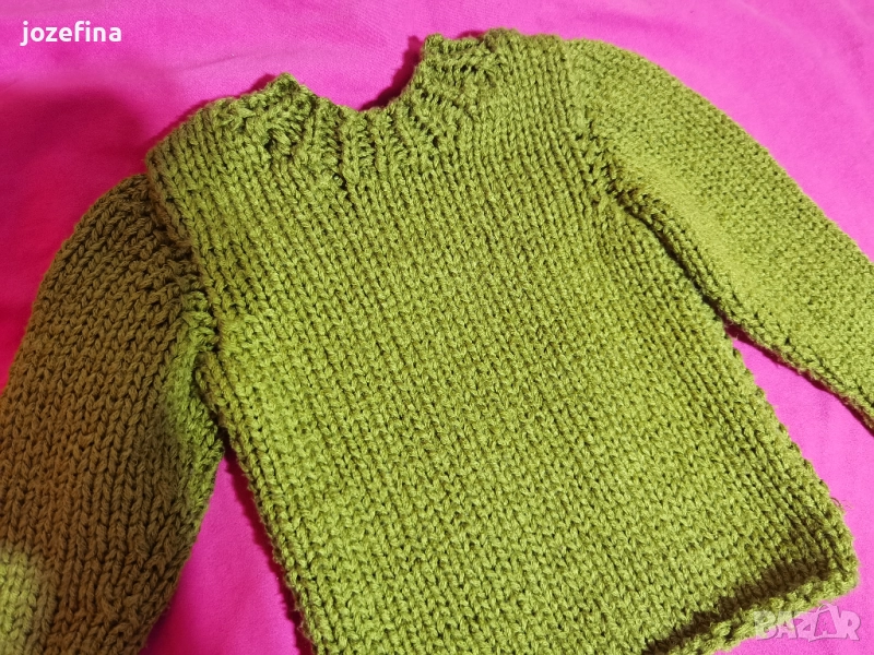 Детски ръчно плетен пуловер за 2-3г дете, снимка 1