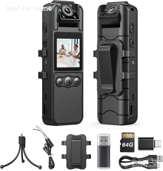 BOBLOV A26 Малка  камера за носене на тяло 64GB, снимка 1