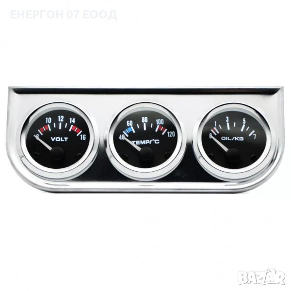 Измервателни уреди комплект 3бр тип VDO температура налягане масло, снимка 1