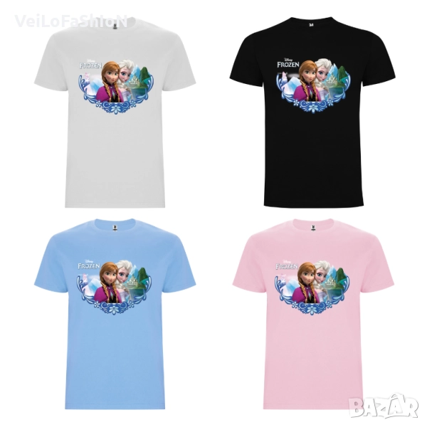 Нова детска тениска с Елза и Ана - Замръзналото Кралство (FROZEN) в четири цвята, снимка 1