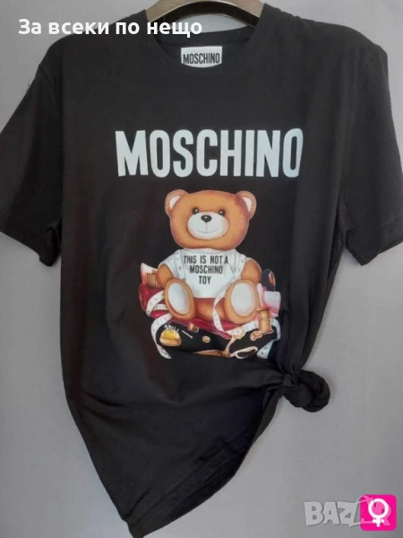 Moschino Унисекс Тениска👚👕Дамска Черна Тениска👕👚Мъжка Черна Тениска Код LFS581, снимка 1
