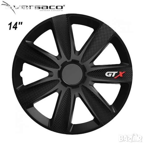 Versaco Slovakia Тасове за джанти 14'' Versaco GTX Карбон ЧЕРНИ, снимка 1