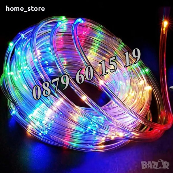 Многоцветен светещ коледен маркуч 20 м + контролер, снимка 1