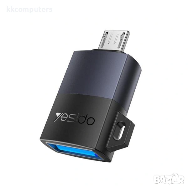 Адаптер / преходник Yesido GS33 Micro (Mъжко) - USB 2.0 / Черен / Баркод : 2404214, снимка 1