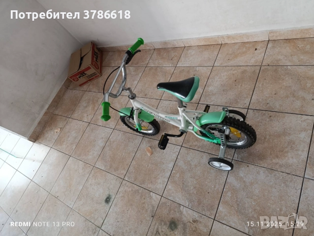 Детско колело, с помощни колела, снимка 2 - Велосипеди - 52431126