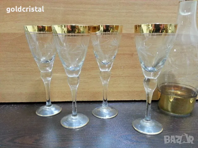 ретро стъклени чаши и гарафа, снимка 11 - Антикварни и старинни предмети - 48936667