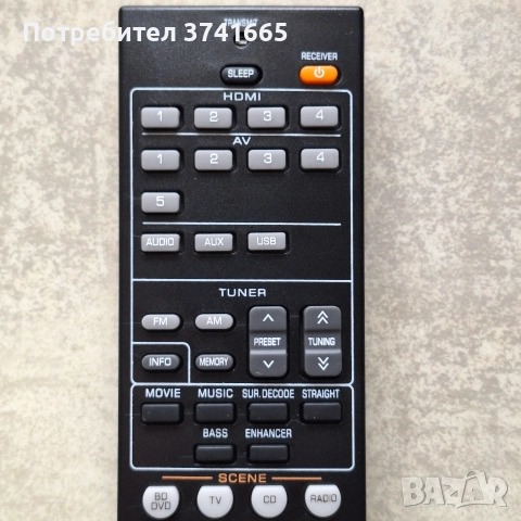 Дистанционно за AV ресивър YAMAHA RAV521 , снимка 2 - Ресийвъри, усилватели, смесителни пултове - 52913345