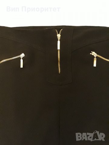 Къса пола TERRA NOVA черна с цип отпред централно и декоративни ципове отпред симетр на вертикалния, снимка 5 - Поли - 37427143