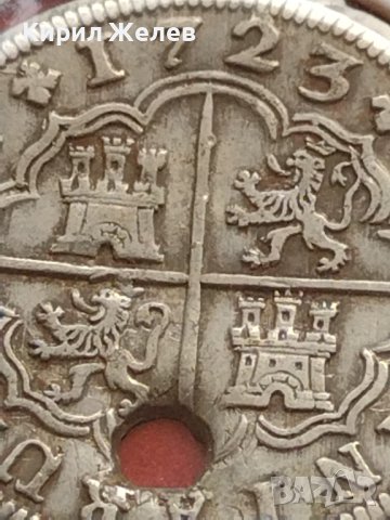 Сребърна монета 2 реала 1723г. Филип пети Мадрид Испания 12204, снимка 10 - Нумизматика и бонистика - 42987513